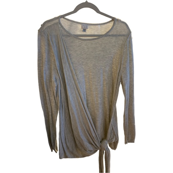 a new day Tops - A New Day sweater beige with tie in front size XXL